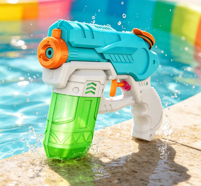 Teal Mini Air-Pressure Water Gun – Summer Pool Play Toy