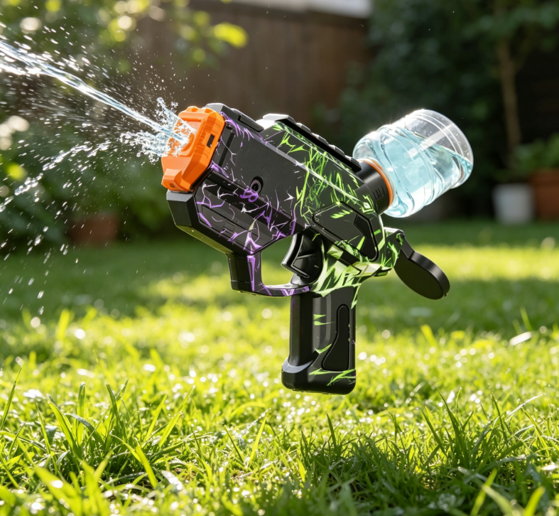 Graffiti-Pattern Water Gun (with Replaceable Water Bottle) – Summer Outdoor Water Play Toy