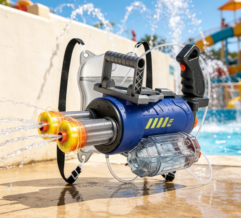 Dual-Barrel Gatling High-Capacity Water Blaster – Summer Water Play Toy - Image 2