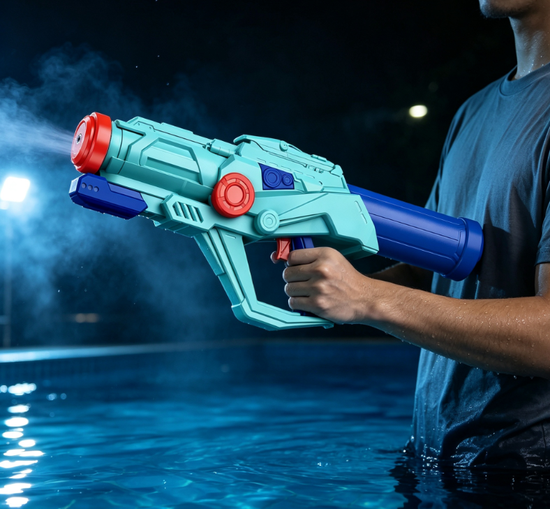 Sci-Fi Style Long-Barrel Pressurized Water Gun – Pool & Water Battle Toy - Image 2