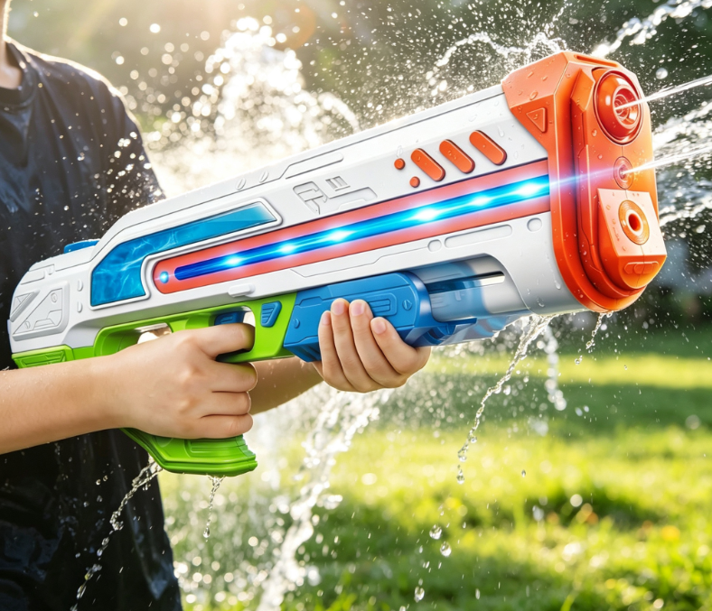 Multi-Nozzle Sci-Fi Style Water Gun – Lawn & Yard Water Battle Toy