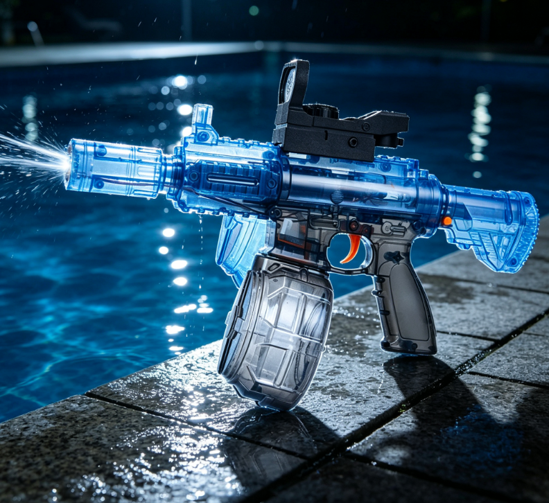 Translucent Blue Tactical Water Gun – Outdoor Summer Interactive Toy - Image 2
