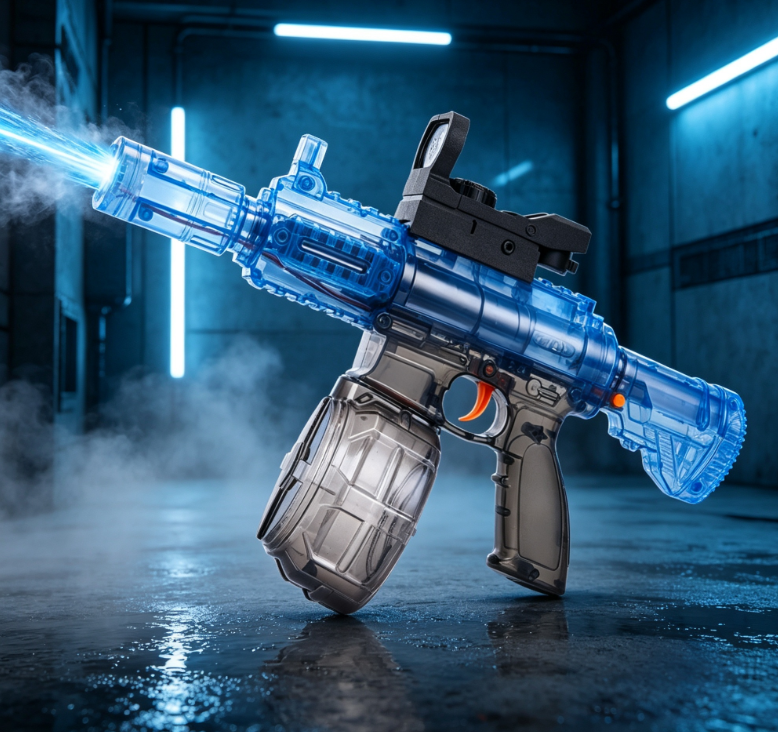 Translucent Blue Tactical Water Gun – Outdoor Summer Interactive Toy
