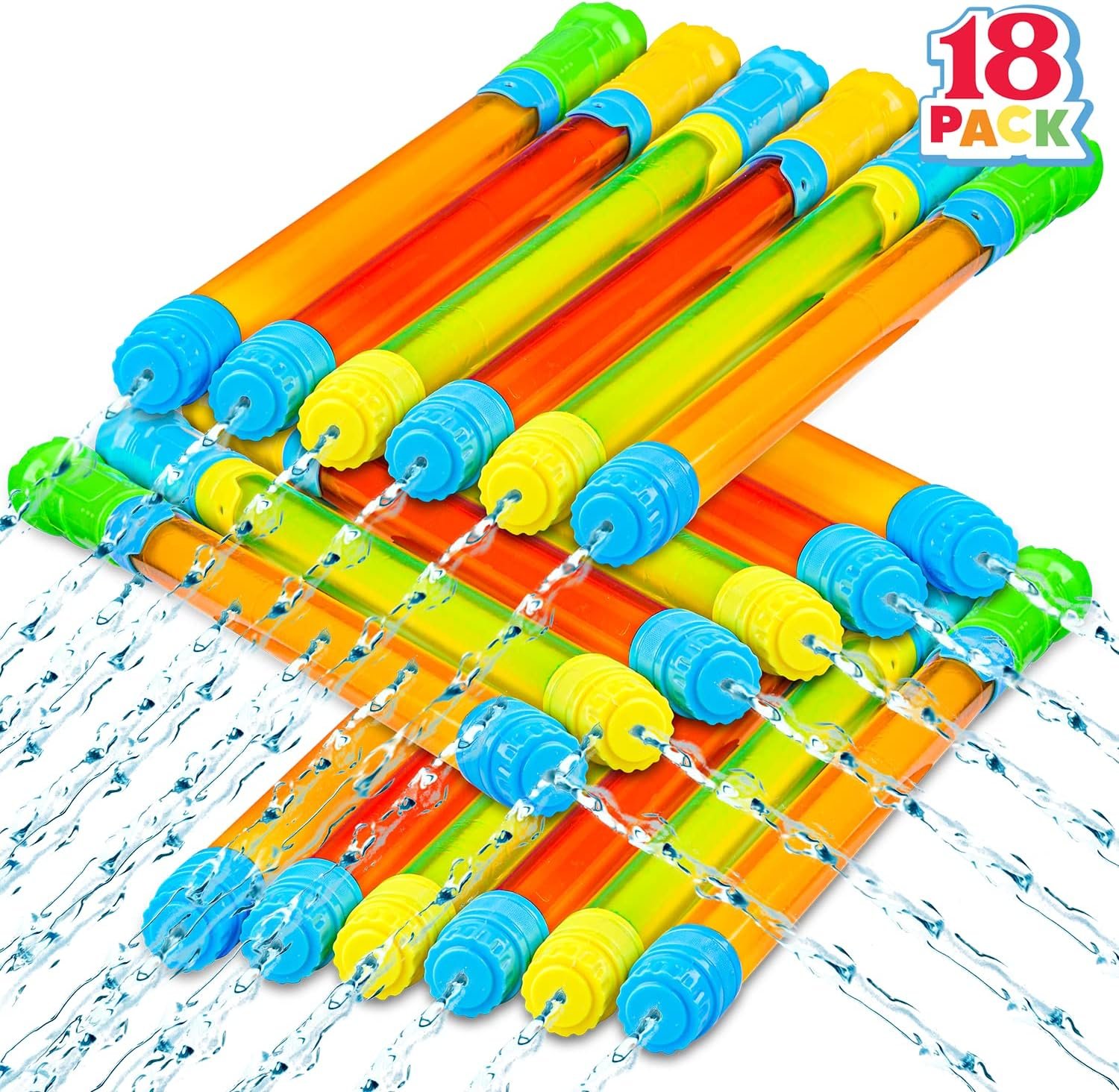 18-Pack Large-Capacity Long-Barrel Water Gun Set – Summer Outdoor Pool & Beach Play Toys