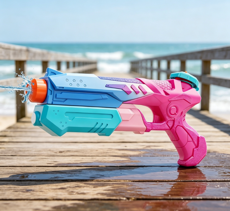 Sci-Fi Style Color-Block Water Gun – Beach/Patio Water Play Toy